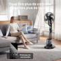 NebulaFlow Ventilateur Brumisateur, 2026 Amélioré Réservoir 4L, 7,5H Ventilateur sur pied, Minuterie, 5 vitesses 3 modes, Ventil