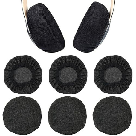 6 Pièces Coussinets d'Oreilles pour Casque, Housses de Casque Extensibles Lavables, Housses d'Oreilles pour Casque en Tissu Flex