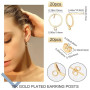 Beebeecraft 1 boîte 20 pièces Plaqué Or 18K Boucles d'oreilles à Tige avec Boucle Simple Cercle Géométrie Boucles d'oreilles Pot