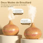 ZOVHYYA Diffuseur Huiles Essentielles 500ML Diffuseur Arômes Humidificateurs Diffuseur 14 LED avec Télécommande 3 Minuterie et A
