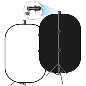 Neewer 150x200 cm Chromakey Noir et Blanc 2-en-1 Toile de Fond Pliable Pop-Up Pliable avec Support, Panneau Pliable pour Photo,