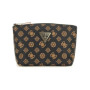 GUESS Wilder Large Top Zip Cosmetic Bag Brown