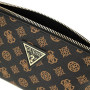GUESS Wilder Large Top Zip Cosmetic Bag Brown