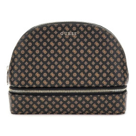 GUESS Dome Cosmetic Pouch L Mocha Logo Multi