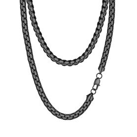 PROSTEEL 2/4/6/8 mm Chaine Acier Inoxydable pour Femme Homme, Collier Chaine Plaqué Or, Chainette Noire à Maillon Boîte Aplati -