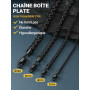 PROSTEEL 2/4/6/8 mm Chaine Acier Inoxydable pour Femme Homme, Collier Chaine Plaqué Or, Chainette Noire à Maillon Boîte Aplati -