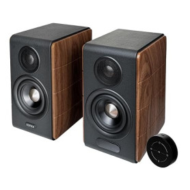 Edifier S880DB MKII - Haut-Parleur Haute Qualité, LDAC, BT 5,3, Télécommande, 2-Voies, avec Fil &sans Fil 88 W, Walnut, ConnexAp