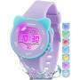 Ayybboo Montre Enfant Numérique Garçon Fille,Montres Digitale Sport avec LED 7 Couleurs Lumineuse,Étanche 30M,Alarme,Chronomètre