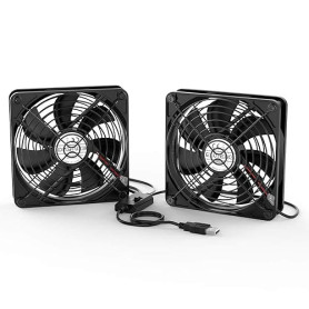 ELUTENG Ventilateur 120mm Double 2 in 1 USB Fan Grille Trois Vitesse Réglable Ventilateur de PC 5V Fan Cooler Refroidisseur 12cm