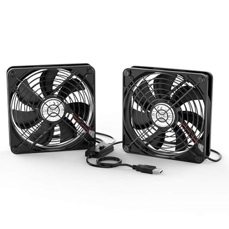 ELUTENG Ventilateur 120mm Double 2 in 1 USB Fan Grille Trois Vitesse Réglable Ventilateur de PC 5V Fan Cooler Refroidisseur 12cm