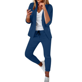 Costume Femme Élégant Pantalon 2 Pièces Tailleur Professionnel Slim Fit Bureau Sportif Style Moderne Tendance Confortable