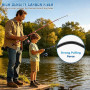Auniq 2 pièces Ensemble Canne à pêche et Moulinet, Canne à pêche télescopique en Fibre de Carbone 1.8m avec Moulinet Rotatif/app