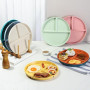 Lot de 8 assiettes divisées à 3 compartiments - Passent au micro-ondes et au lave-vaisselle - Pour pique-nique et fête - Plateau