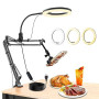 Trépied pour Téléphone Portable avec LED Ring Light (10,24"), Alimenté par USB, 3 Modes de Couleur, Ring Light éclairage Rotatif
