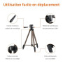 Amazon Basics Trépied 127,0cm pour Appareil Photo Reflex Numérique, Léger, avec Sac, Hauteur Réglable, Champagne
