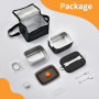 VYRNEXA Gamelle Chauffante avec Batterie Intégrée 12000mAh, Lunch Box Électrique 1.3L, Boîte Repas Chauffante sans Fil avec Minu