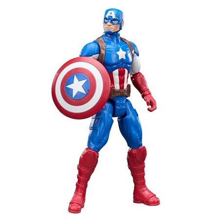 Marvel Avengers Titan Series, Figurine Captain America de 29 cm, Jouets de Super-héros pour Enfants, dès 4 Ans, Bleu et Blanc av