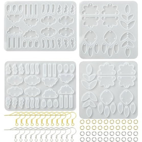 UR URLIFEHALL Lot de 2 moules en résine époxy en forme de nuage, goutte de pluie et feuille pour loisirs créatifs, bijoux, boucl