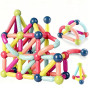 ROUSKY Lot de 88 boules magnétiques et tiges - 88, bâtons de construction, blocs de construction, carreaux, jouets empilables ST