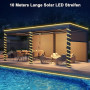 ZAIYW 10M Bande LED Solaire Extérieur, IP68 Étanche, avec Télécommande & Minuterie, Auto-adhésive & Découpable pour Clôture, Jar