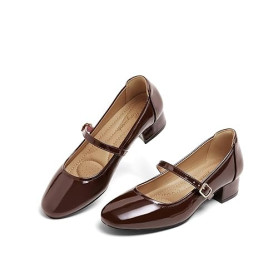 hingswink Mary Jane Chaussures habillées à talons bas pour femme - Escarpins habillés à talon bas de 5,1 cm - Escarpins Mary Jan