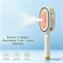 Brosse à vapeur électrique, fer à lisser à vapeur rechargeable avec spray, peigne démêlant antistatique 3 en 1 et massage à cous
