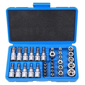 Lot de 34 douilles Torx femelles robustes, jeu de clés à douille avec cliquet, inserts Torx pour clés femelles multifonctionnell