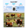 SEHMUA 4G LTE Caméra Solaire Extérieure avec Carte Sim, 2K HD IP Caméra de Surveillance sans Fil avec Panneau Solaire, Vision No