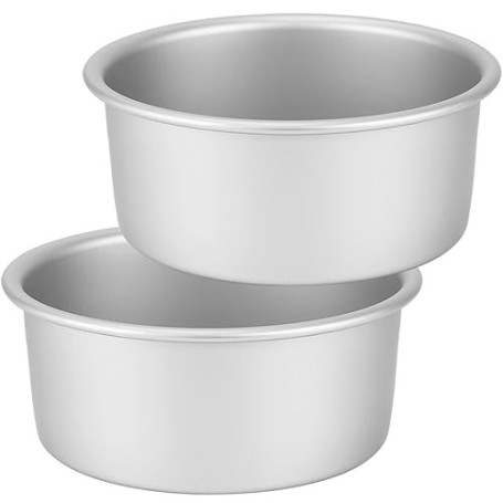 Auddemg Lot de 2 Moules à gâteau ronds Ø 20 cm, moule layer cake professionnel en aluminium anodisé avec fond amovible, argenté