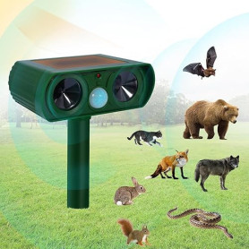 PQETBV Répulsif Chat Ultrason à Energie, Repulsif Chat Exterieur Ultrason, Étanche Répulsif Chat Répulsif avec Détecteur de Mouv