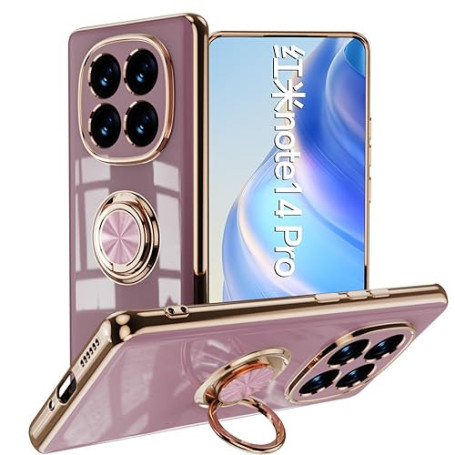 XINYEXIN Coque pour Xiaomi Redmi Note 14 Pro 5G / Poco X7 5G avec Anneau Support Rotatif à 360 Degrés, Souple TPU Silicone Case