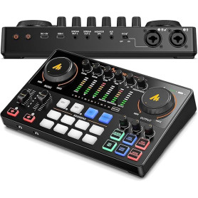 MAONO Audio interface pour pc, Table de mixage avec double entrée XLR pour le streaming de podcast - MaonoCaster E2 Gen2