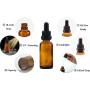 YIZHAO Flacon Compte Gouttes 30ml, Ambré Flacon Huile Essentielle Vide avec Pipette Verre, pour Huile Essentielle, Aromathérapie