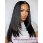 22 Pouces 200 Densité 9X6 HD Lace Drawstring Perruque Cheveux Humain Sans Colle Perruque Femme Naturelle Brésilien Straight Glue