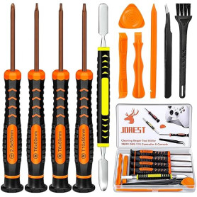 JOREST Kit Demontage PS4 PS3 PS5 Xbox one/360, 11pcs Kit Nettoyage, Outil Reparation pour Manette et Console, avec Tournevis Tor