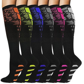 HAGOT Chaussettes de Compression Unisexe Compression, pour Circulation Sanguine, Chaussettes de Compression pour Sport, Avion, V