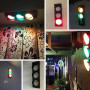 Feu de Circulation Appliques Murales L'industrie Rétro Bar Tricolore Lampe Voyant D'avertissement avec Interrupteur à Distance S