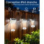 Aootek Lampe Solaire Extérieur 7-Pack - 120 LEDs IP65 étanche, Détecteur de Mouvement 8m, Forme Angulaire, Batterie Lithium, lum