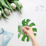GORGECRAFT 4 pièce de Feuilles de Palmier pour Fenêtre 16cm Feuilles Monstera Plantes Tropicales Statiques Amovibles Imperméable