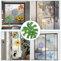 GORGECRAFT 4 pièce de Feuilles de Palmier pour Fenêtre 16cm Feuilles Monstera Plantes Tropicales Statiques Amovibles Imperméable