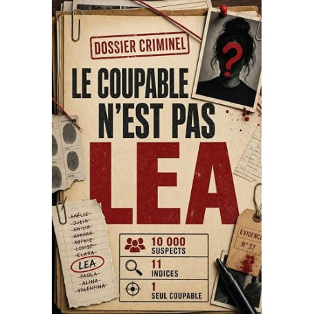 LE COUPABLE N'EST PAS LEA: Un défi de mystère déductif avec 10 000 suspects, 11 indices et un vrai tueur