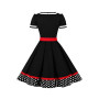 AXOE Femme Robe Vintage Année 50 Pin up Rockabilly Cocktail