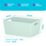Niftii Lot de 5 Paniers de Rangement Plastique avec Poignées – Bac Rangement Cuisine & Salle de Bain – Petit Bac Empilable 3,9L 