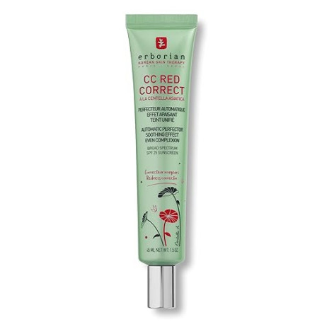 Erborian - CC Red Correct Crème Teintée Anti-Rougeur - Soin du Visage Perfecteur Automatique de Teint avec Correction Colorielle