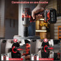 Avhrit 1600 N.m Clé à Choc Sans Fil Brushless avec Deux 4000mAh batteries, 1/2" Boulonneuse à Choc Électrique pour la voiture et
