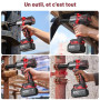 Avhrit 1600 N.m Clé à Choc Sans Fil Brushless avec Deux 4000mAh batteries, 1/2" Boulonneuse à Choc Électrique pour la voiture et