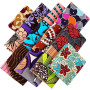 12 Pièces Tissus Africains Imprimés Tissu par Yard pour Couture Fabrication de Couverture de Visage et DIY Patch, 19,5 x 15,7 Po