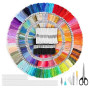 289pcs Kit Fil Broderie Embroidery Floss,200 Couleurs Fils de Point de Croix pour Broderie et 30 Fils Noir&Blanc,8M/6Brins Fil à