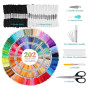 289pcs Kit Fil Broderie Embroidery Floss,200 Couleurs Fils de Point de Croix pour Broderie et 30 Fils Noir&Blanc,8M/6Brins Fil à