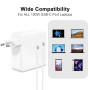 100W USB C Rapide Chargeur Compatible avec MacBook Pro 16/15/14/13 Pouces Air 15/13 Pouces 2024-2018 et Tous Les périphériques U